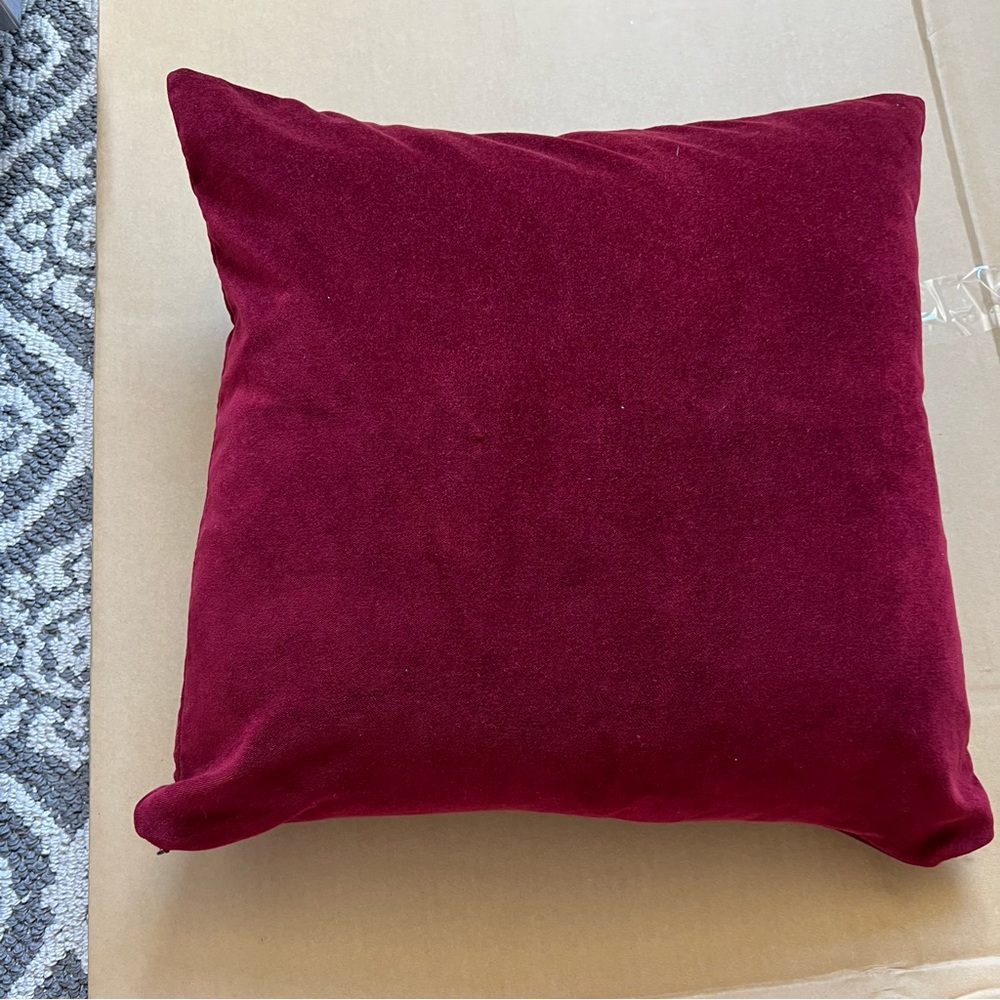 Pottery barn 18x18 pillow with insert, red velvet